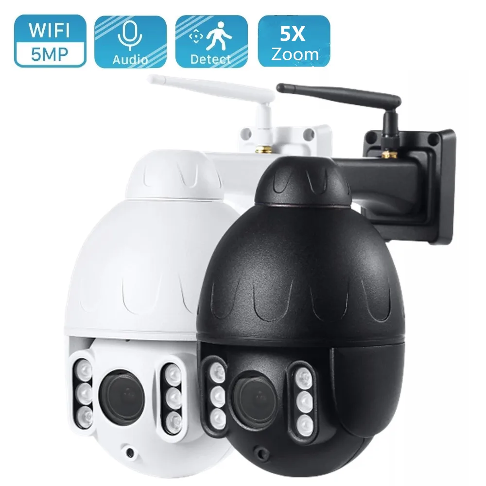 

HD 5MP PTZ Wifi IP Camera 1080P Wireless 5X Zoom Auto Cruise Tour Motion Detect CCTV Surveillance Camera Two Way Audio H.265 P2P