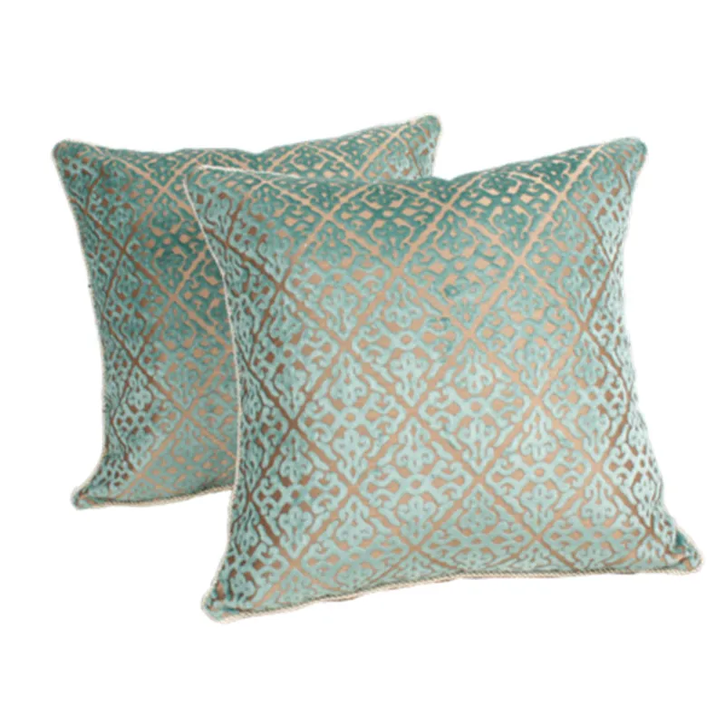 Наволочка из льна и хлопка с абстрактным геометрическим принтом в скандинавском