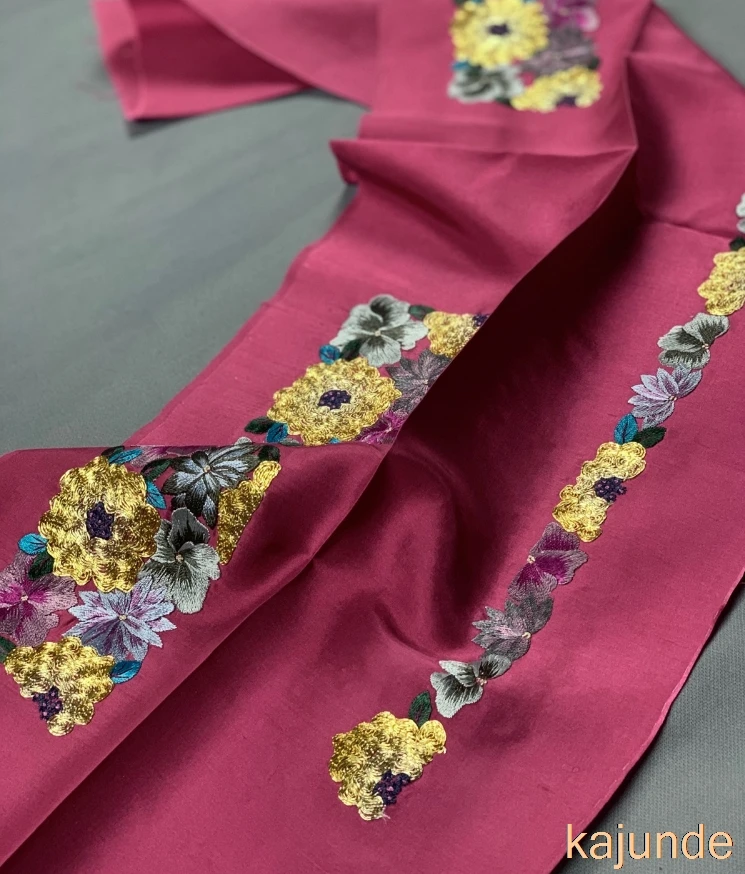 1 шт. Высококачественная золотая вышивка 100% натуральный шелк парча вышитые