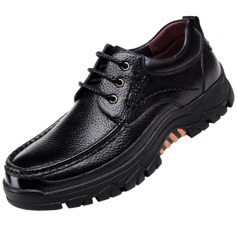 

2020 Spring Men's Genuine Leather Shoes Size 38-44 Head Leather Soft Lace-Up Rubber Loafers Shoes Man Casual Real Leather Shoes