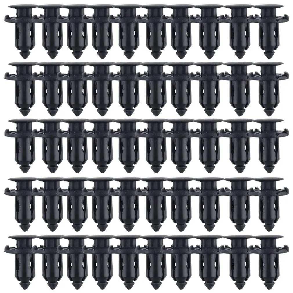 

Novel 9mm Hole 50pcs Auto Car Parts Panel Trim Clips Plastic Rivet Fastener Black