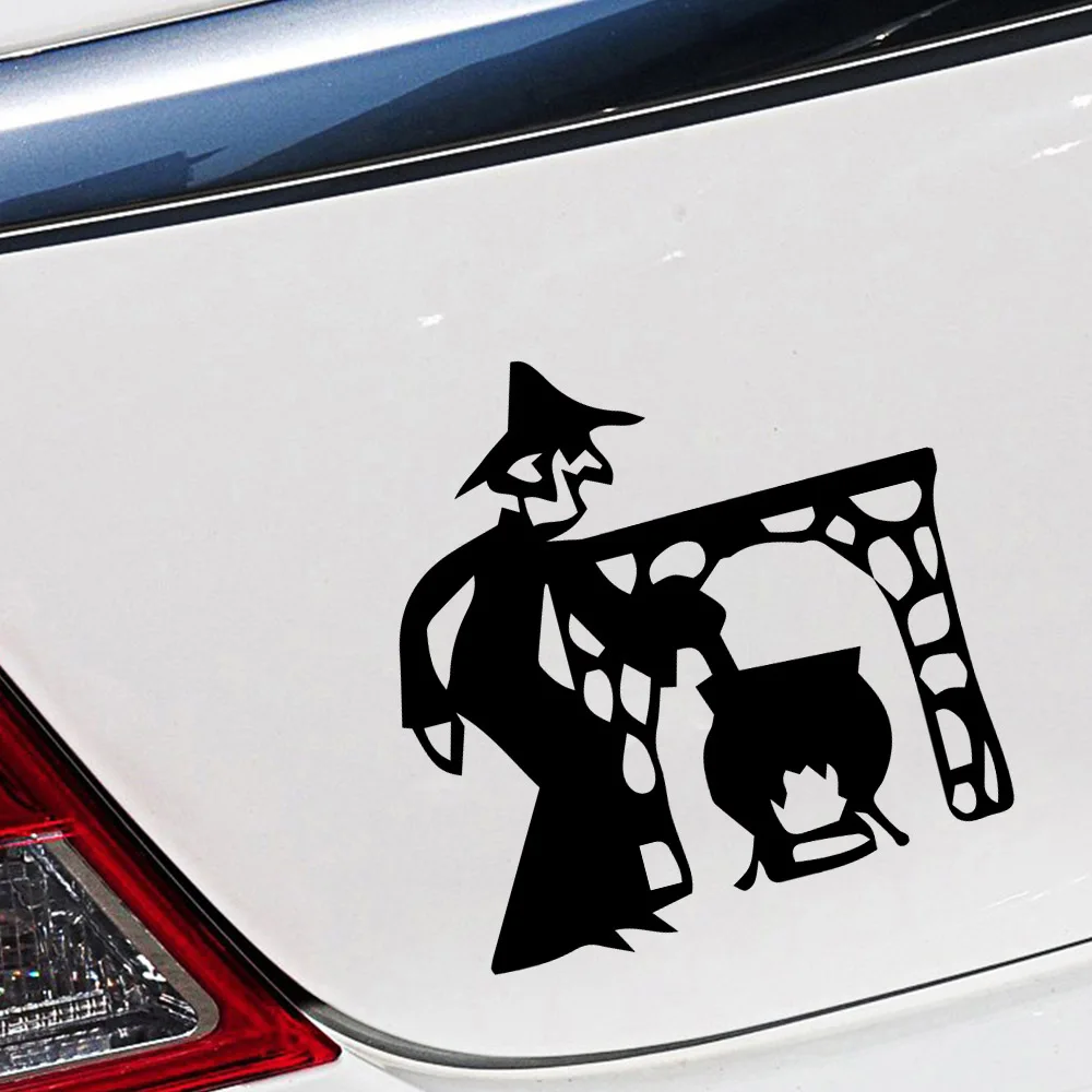 

Cartoon witch Car Stickers Vinyl Decal For Rearview Mirror Car Head Engine Cover Windows Decoration