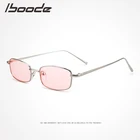 Женские квадратные солнцезащитные очки Iboode, розовые брендовые дизайнерские солнцезащитные очки в стиле ретро, зеркальные черные очки из сплава
