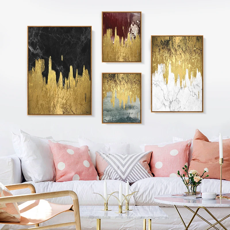 

Modern Abstract Gold Canvas Art Paintings For Living Room Bedroom Posters And Prints Wall Poster Decorative Pictures Home Decor