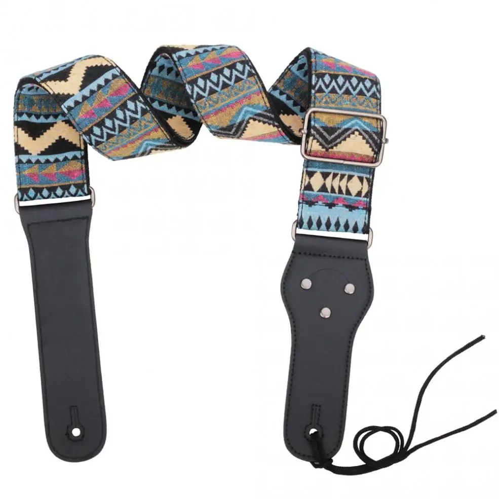 Винтажные цветочные полосы в богемном стиле гитарные ремешки с тканой вышивкой