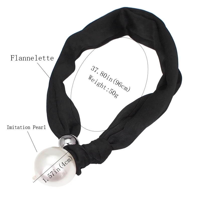 

Large Imitation Pearl Pendant Necklaces for Women Adjustable Flannel Fashion Statement Choker Necklaces Jewelry