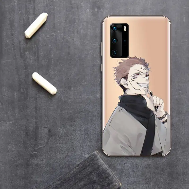 

Jujutsu Kaisen Ryomen Sukuna anime Phone Case Transparent for huawei P 40 30 20 lite pro smart 2019 honor 8X 10i 10 coque