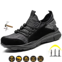 mens steel toe safety shoe lightweight breathable anti smashing anti puncture anti static protective work boot zapatos de hombre