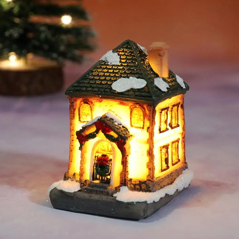 Xmas Decoration Luminous Style Lovely Size Rugged LED Resin Lighting Up Easy to Clean DIY Christmas Doll Figurine for Bedroom | Дом и сад