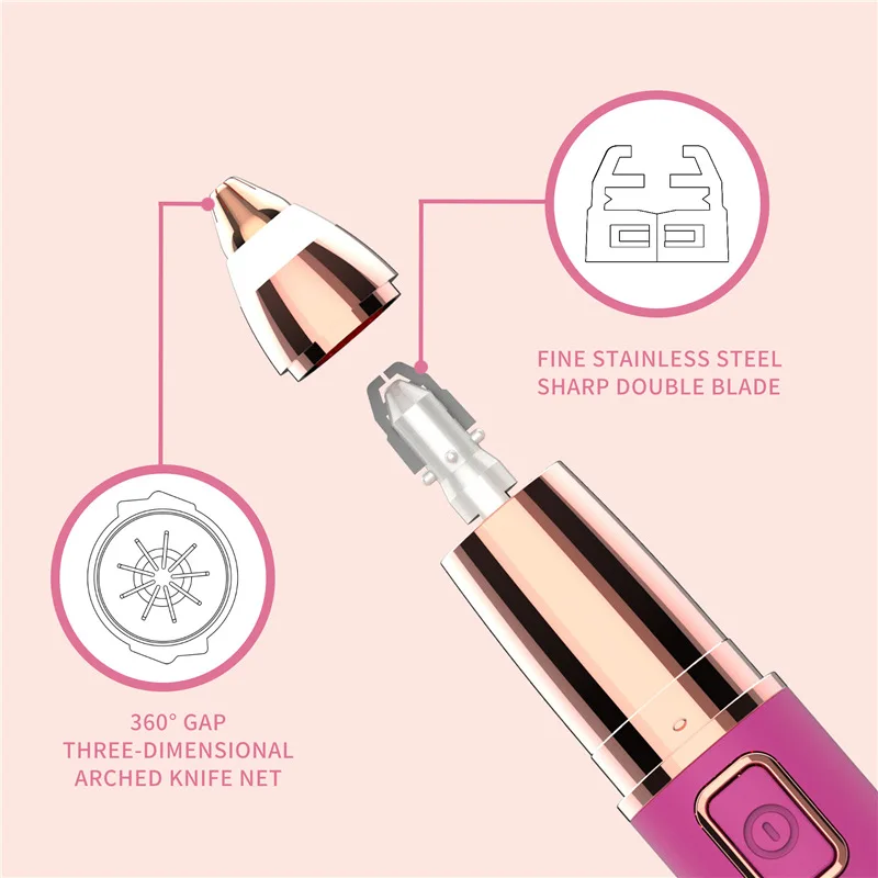 Electric Eyebrow Trimmer USB Rechargeable Mini Lipstick Epilator Painless Razor Women Shaver Facial Hair Remover Make Up Tool | Красота и