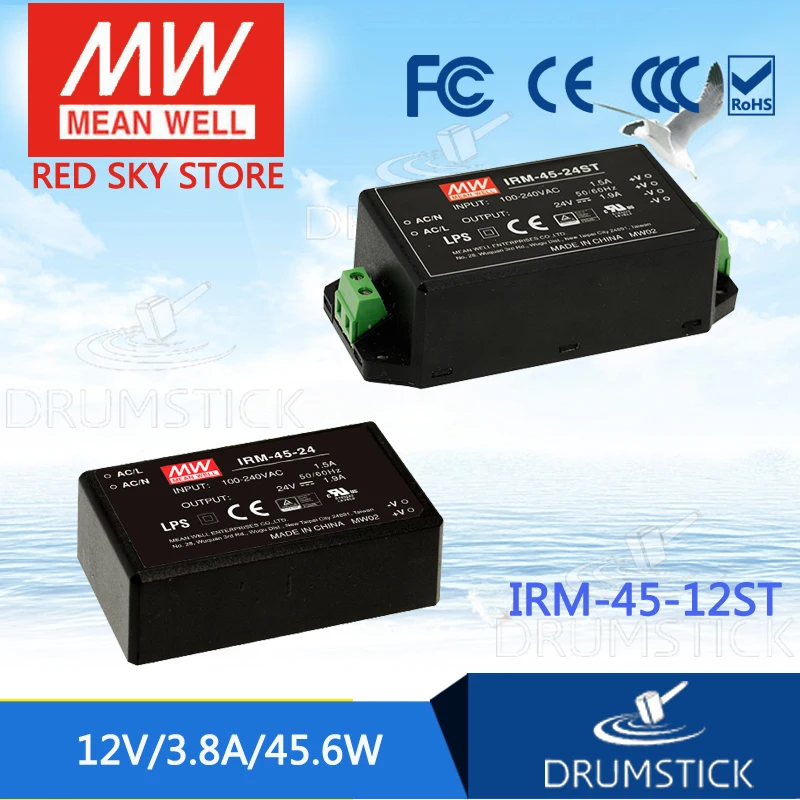 Специальное предложение товара MEAN WELL! IRM 45 12ST 12V 3.8A meanwell 6 W Винтовые клеммы