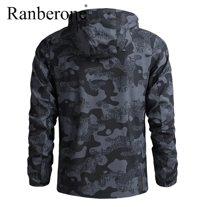 Ranberone 2021 Spring And Autumn New Hooded Jacket Men's Camouflage Sunscreen Clothing Men And Women's Tracksuit Sportswear