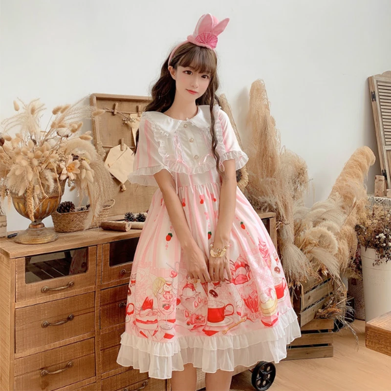 Платье в стиле &quotЛолита&quot кружевное платье японском для девочек косплея|Платья