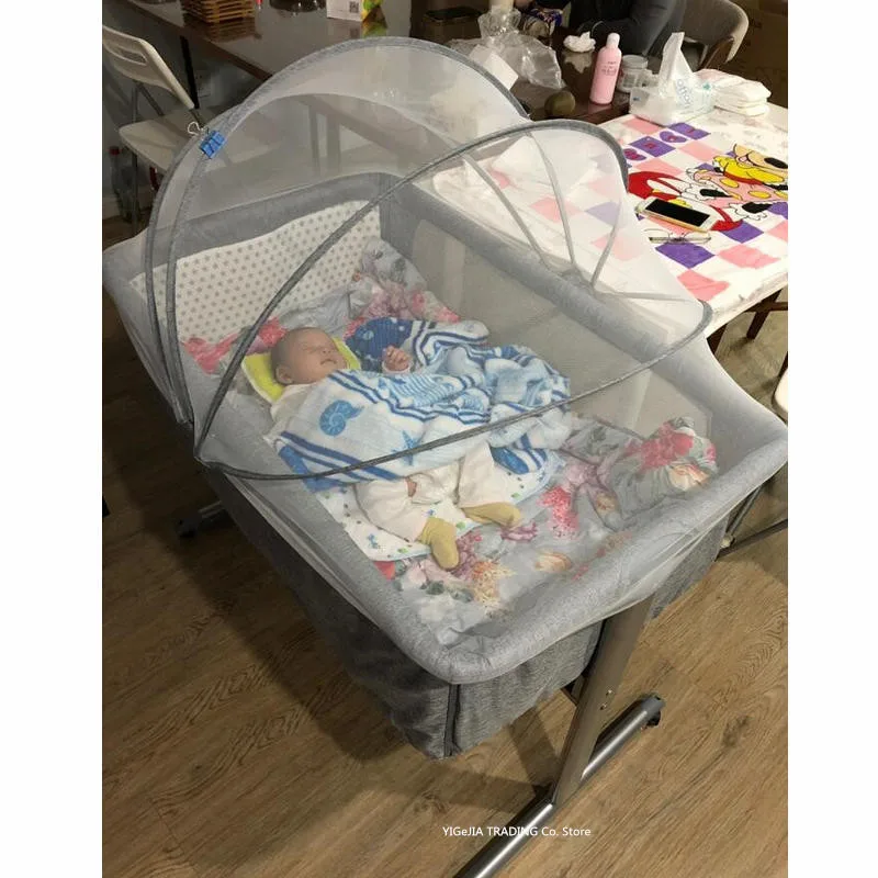 Многофункциональная детская кроватка с москитной сеткой 4 колесная дышащая кроватка|baby stroller travel|baby wholesalebaby