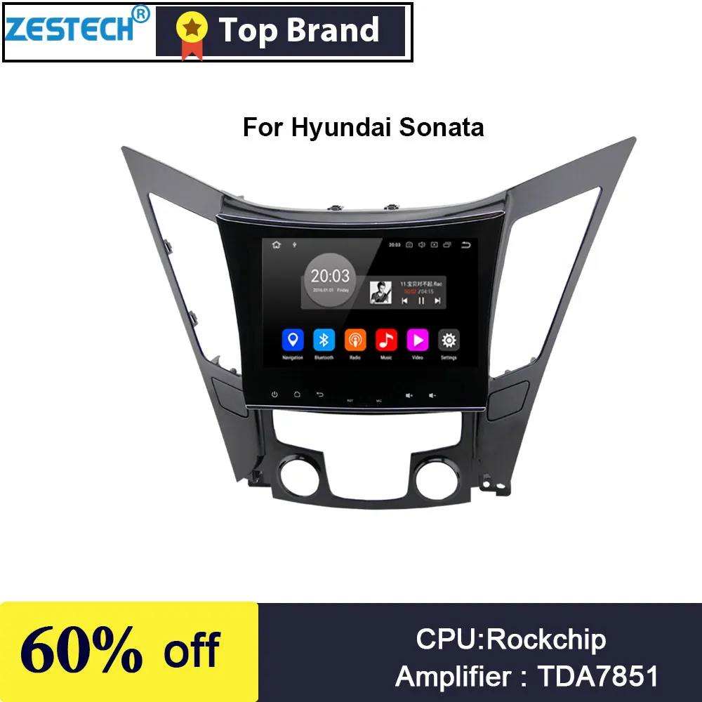 9 дюймовый автомобильный DVD плеер ZESTECH на Android для Hyundai Sonata 8 YF 2010 2015 GPS навигатор