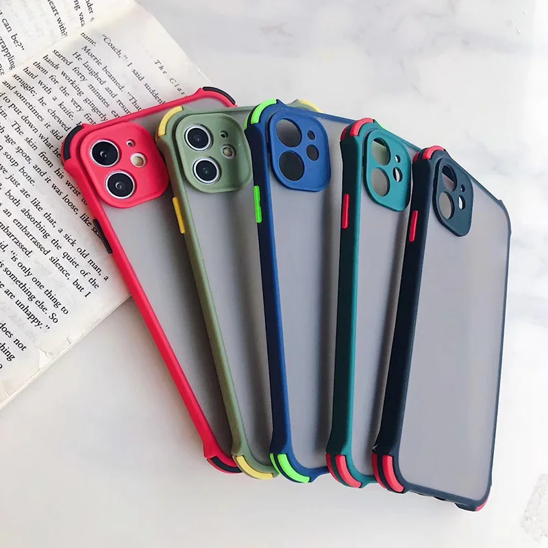 

Shockproof Silicone Case For Xiaomi Mi 11 10T k40 Pro 10 Lite Poco X3 NFC M3 Redmi 9A F2 Note 9 9T 9S 8T Matte Transparent Cover