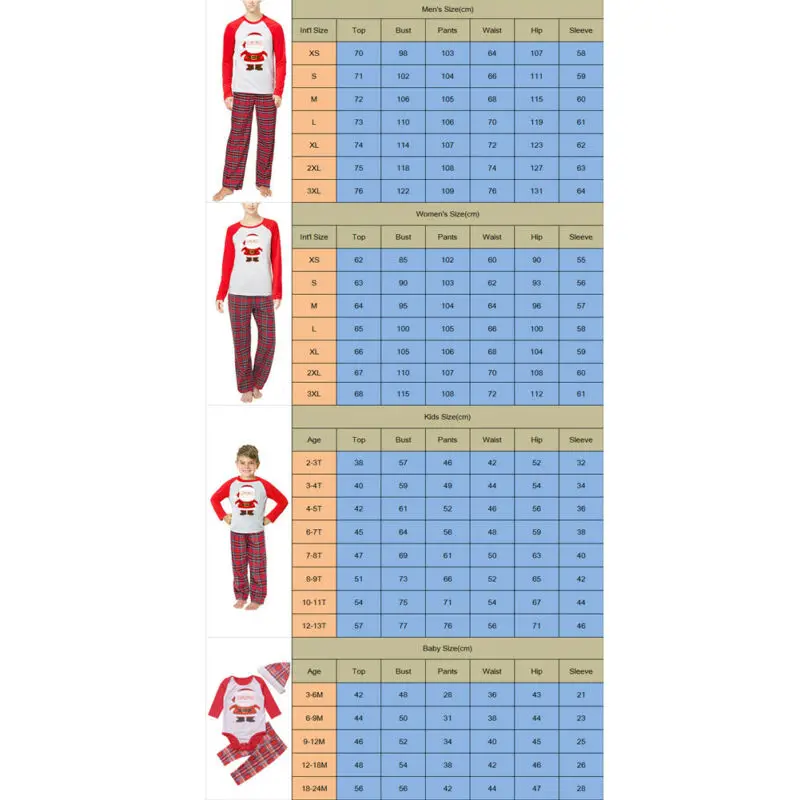 Рождественские пижамы для всей семьи комплект одежды сна взрослых и детей одежда