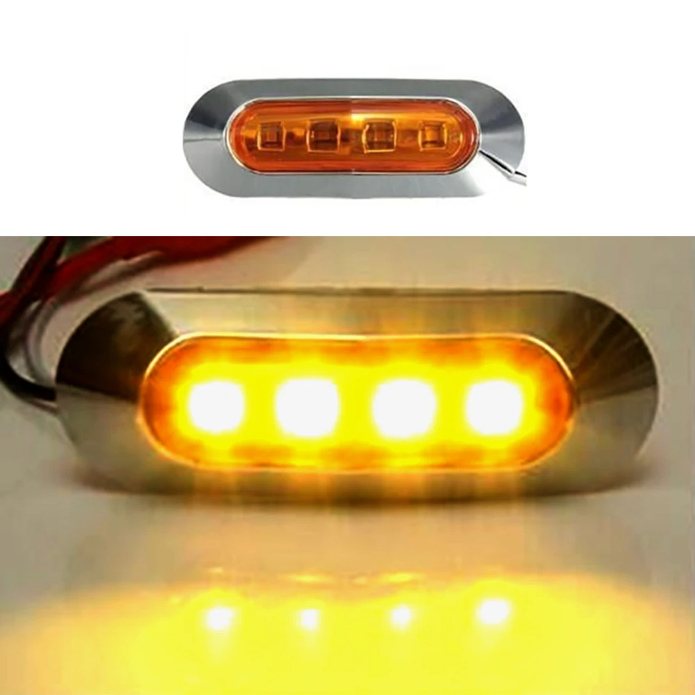 10 шт. Янтарный 4 SMD 12/24V Светодиодный Боковой габаритный фонарь хвост светильник