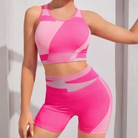 gym clothing seamless sport suit yoga set 2 piece sports set workout clothes for women gym set crop topshorts womens tracksuit