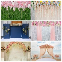 laeacco wedding photo backdrops green grass flowers curtain pergola bridal shower party photography backgrounds for photo studio