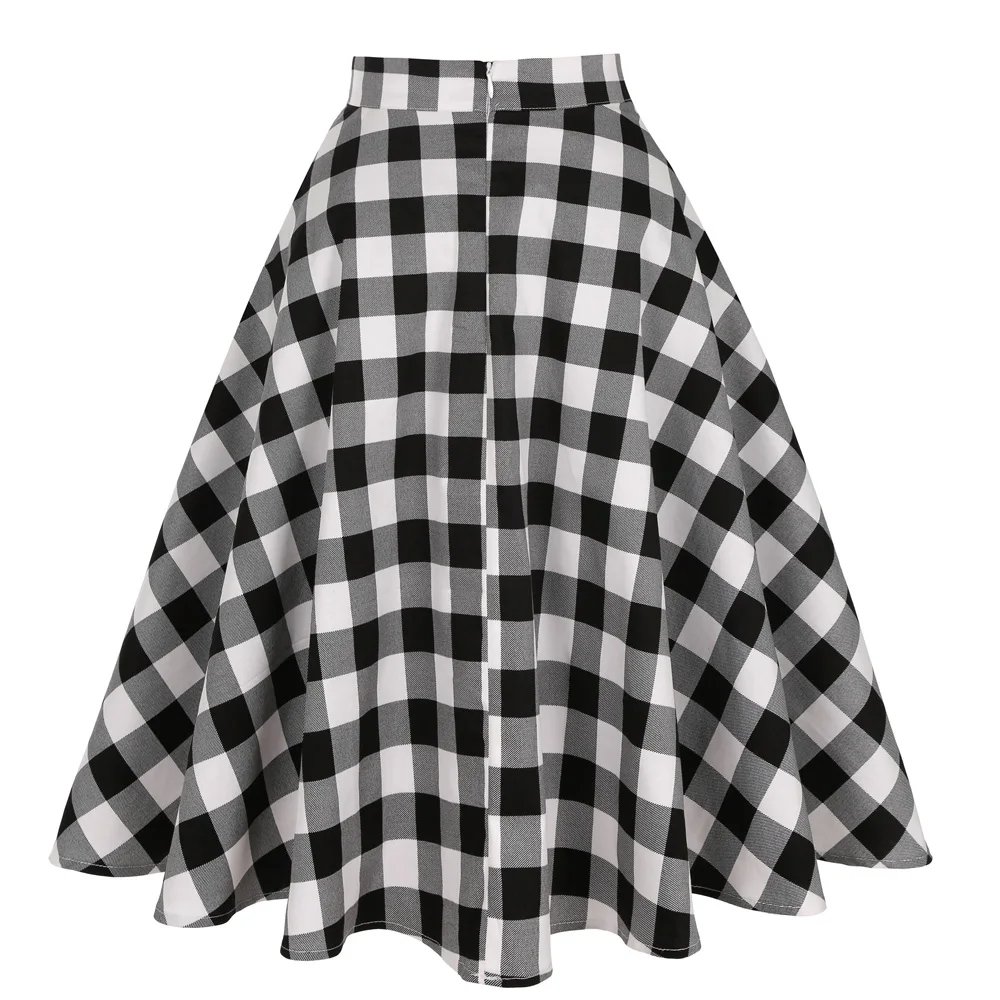 Женская юбка в клетку черная белая красная модель ss0006 на весну 2022 | одежда
