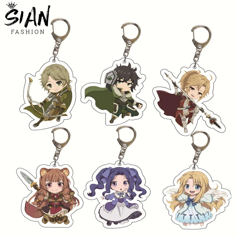 

Anime The Rising of the Shield Hero Acrylic Keychain Naofumi Iwatani Raphtalia Filo Keyrings Key Chain Jewelry Lavero Fans Gifts