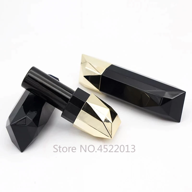 

10/30/50pcs Diamond Square Black Empty Lipstick Tube 12.1mm Lip Balm Container Portable Shell Packaging Makeup Cosmetics