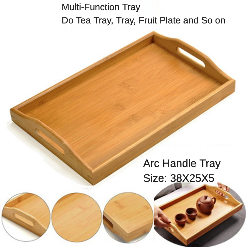 Прямоугольная бамбуковая тарелка для закусок кухонные столовые приборы поднос