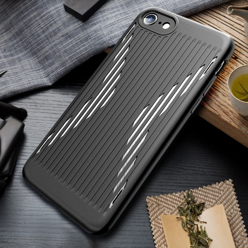 Мягкий охлаждающий для Iphone 8 Plus чехол телефона s металлический холодный стальной