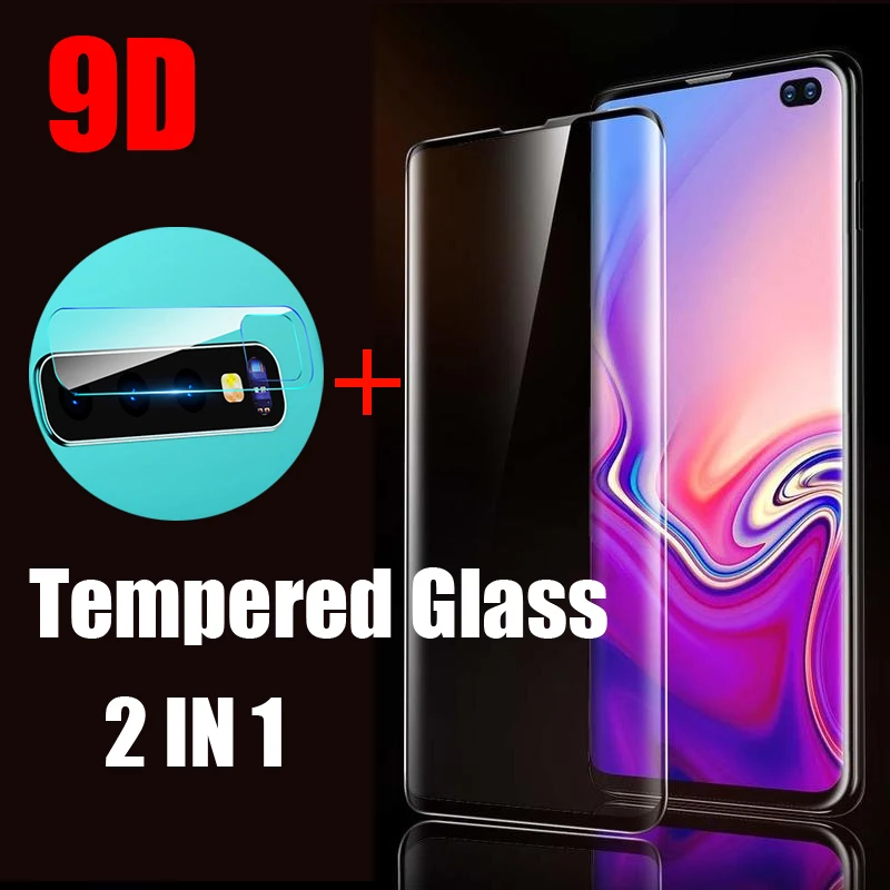 2 в 1 Защитная пленка для экрана samsung Galaxy S10 S9 S8 S7 Plus стеклянная камеры SE 5G