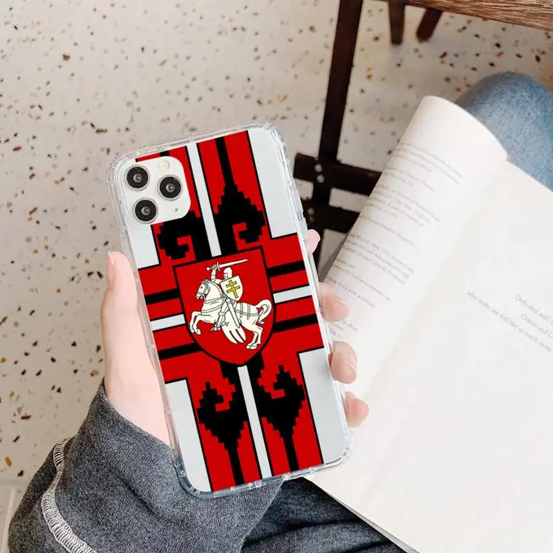 

Republic Belarus National flag Phone Case Transparent for iPhone 11 12 mini pro XS MAX 8 7 6 6S Plus X 5S SE 2020 XR
