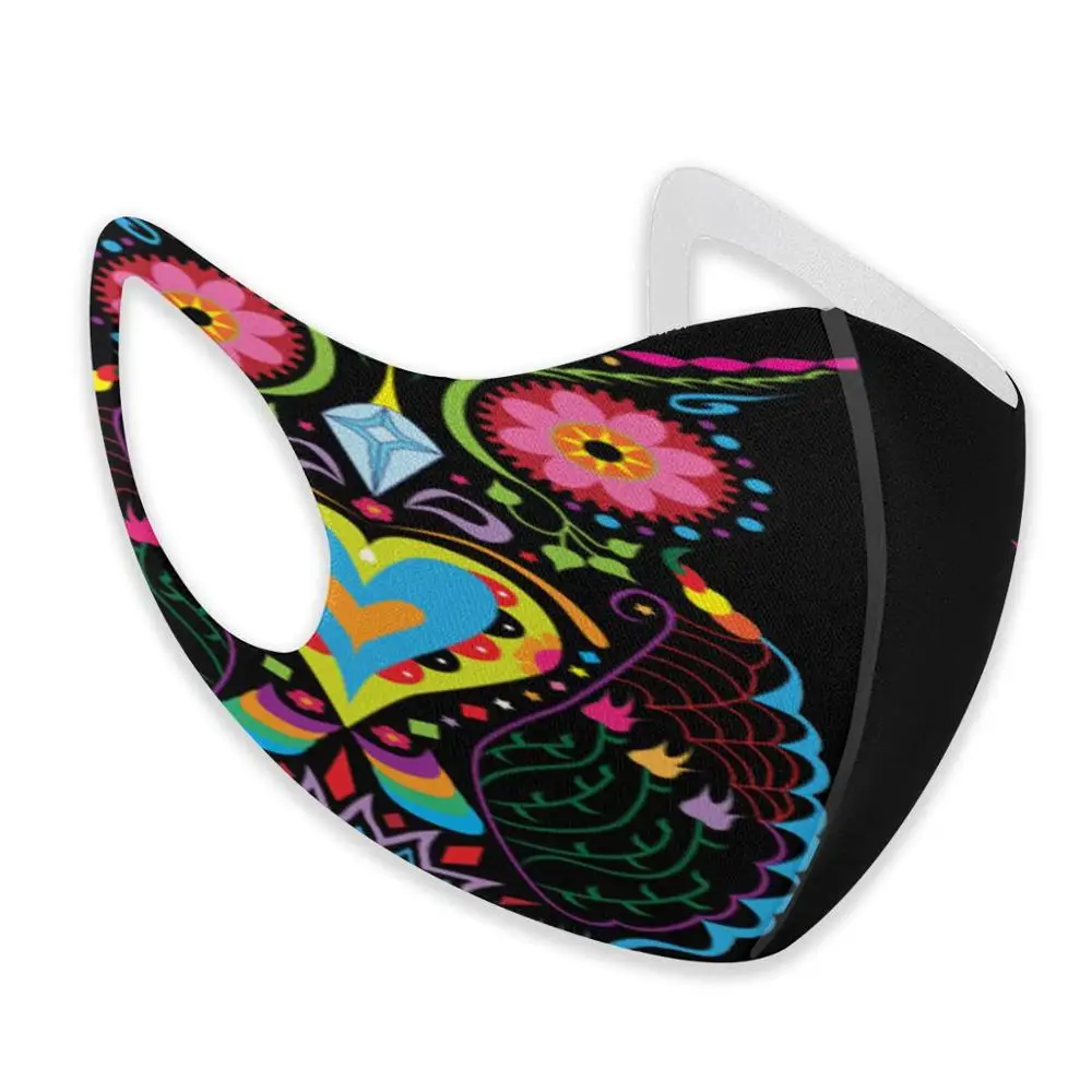 Маска-Антивирусная хлопковая для лица с фильтром День мертвых Совы | Аксессуары