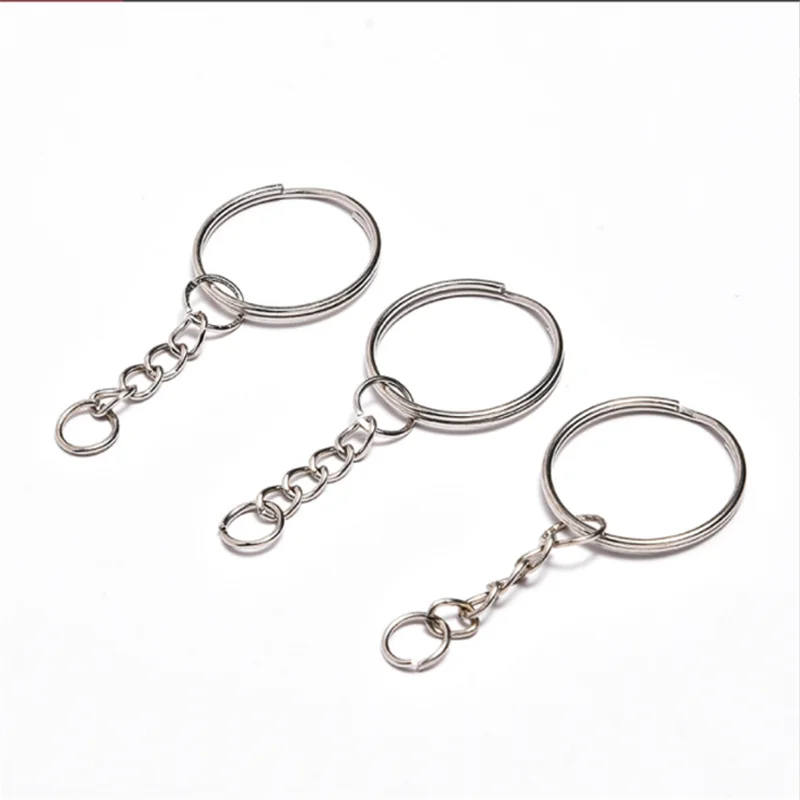 

10pcs Plated Metal Blank Keyring Keychain Charms Split Ring Keyfob Key Holder Link Rings Women Men DIY Key Chains Accessories
