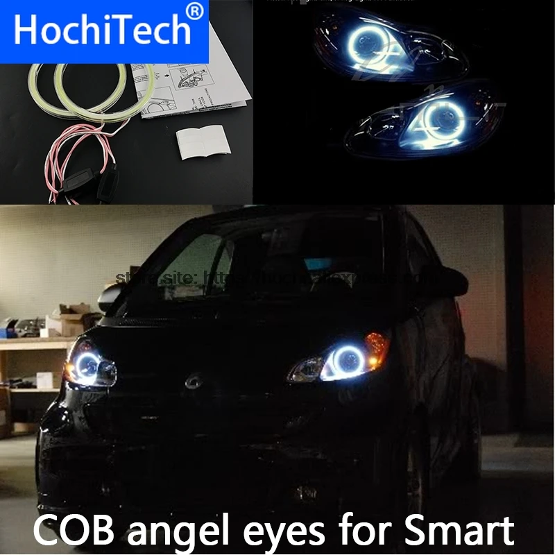 

Высокое качество COB светодиодный светильник Белый Halo Cob Led Angel Eyes Ring Error Free для Smart Fortwo W451 Mk2 2008 2009 2010 2013 2014