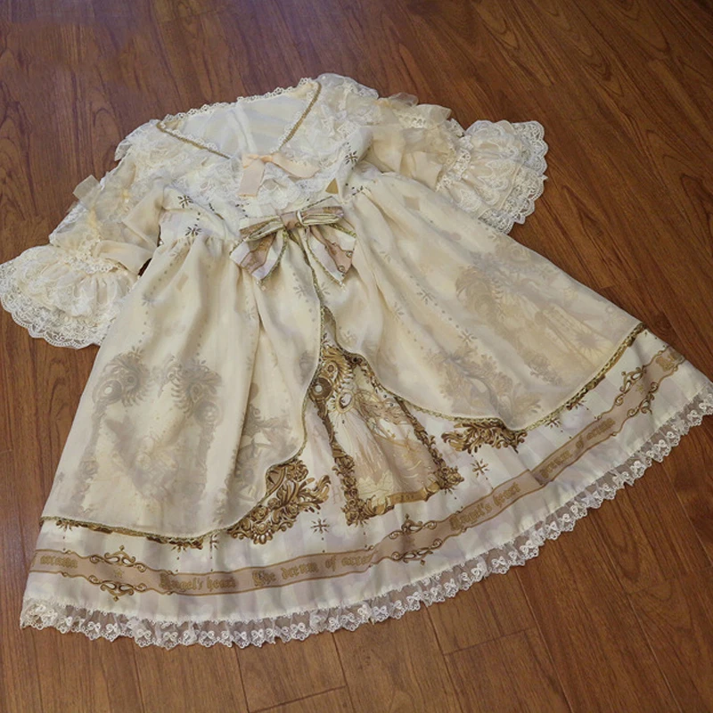 

New Japanese Retro Lolita Princess Dress For Women Gothic Lolita Lace Sweet Costumes Victorian Dress Tea Party Clothes VO784