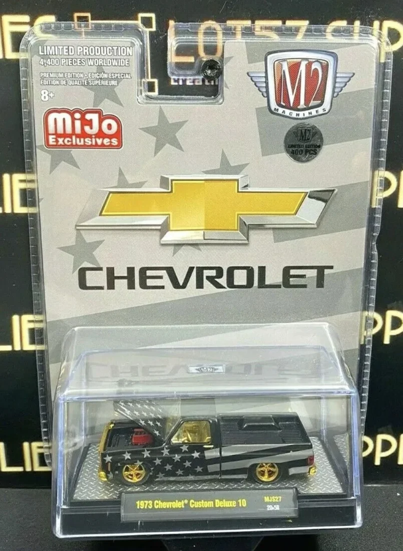 

M2 MACHINAES 1:64 1973 Chevrolet custom deluxe 10 звезд, полосы, День Независимости, ограниченный выпуск, литье под давлением, автомобиль из сплава