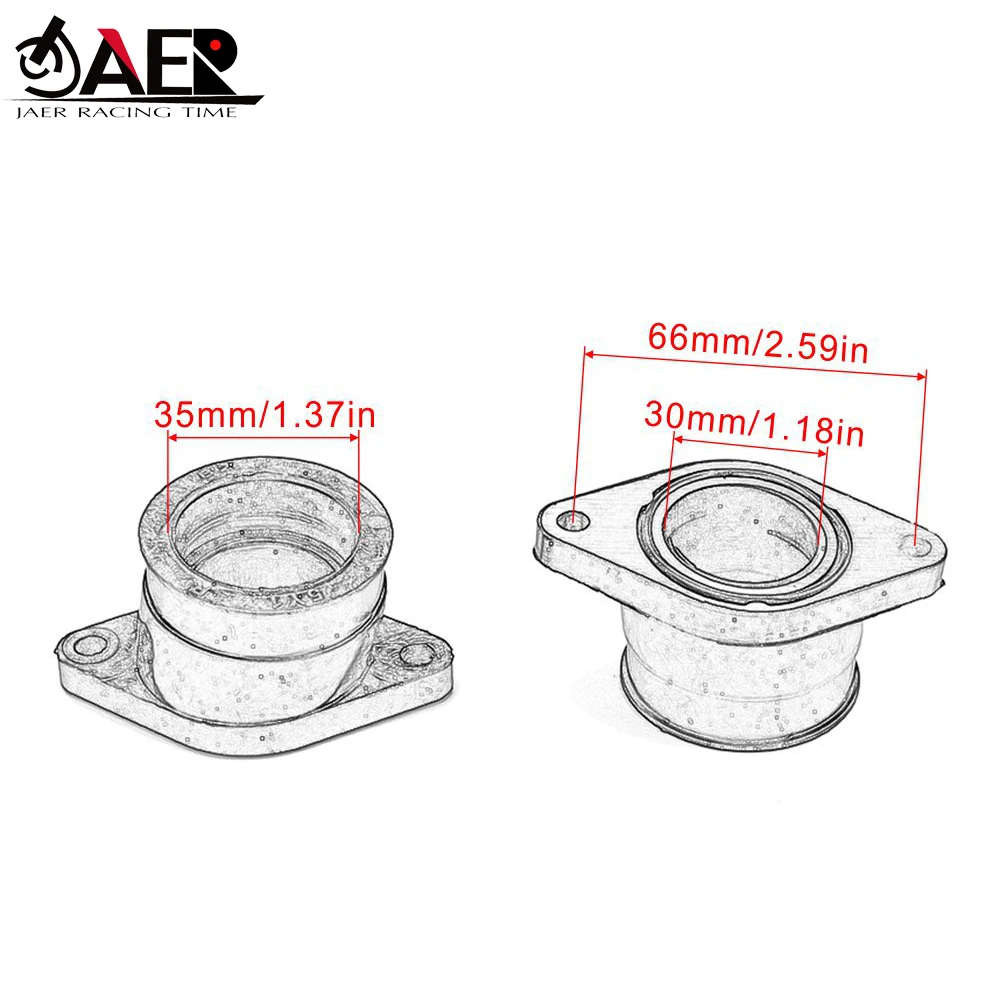 JAER 2PCS Motorcycle Carburetor Engine Rubber Adapter Inlet Intake Pipe for Yamaha XT550 XT 550 1982 1983 5Y1-13586-01 |
