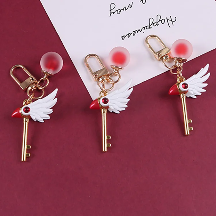 2020 creative stereo girl sakura hundred changes magic wand key chain car schoolbag pendant cartoon New Year trinkets | Украшения и