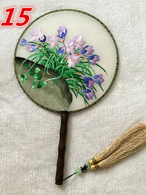 Ручная работа 100% шелк тутового шелкопряда вышивка в Сучжоу Круглый веер