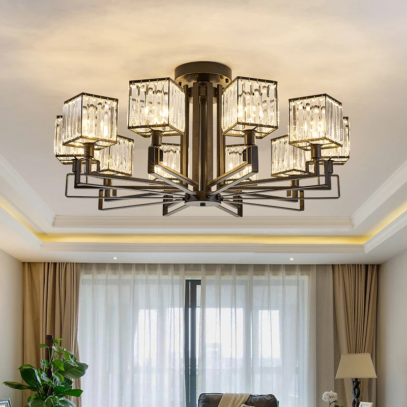 Модные новые черные светодиодные люстры высокое качество железная Потолочная