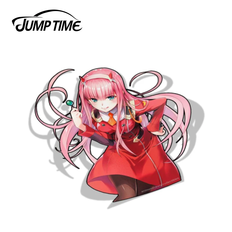 Прыгать время 13 см x 12 5 Darling в Franxx ноль два аниме наклейки для автомобиля Waifu