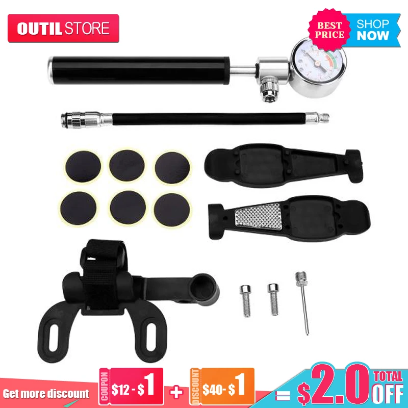 

Realmote портативный насос высокого давления велосипедный воздушный цилиндр горный велосипед Горный инструмент для ремонта мини шин набор руч...