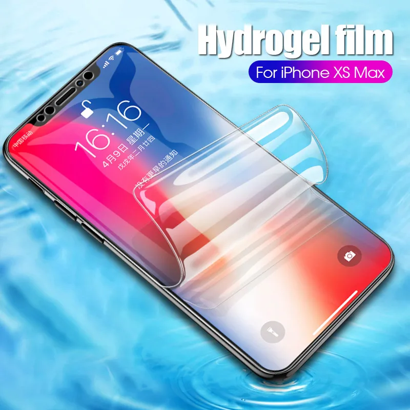 Гидрогелевое стекло 9D для iPhone 11 Pro Max 7 6 6s 8 Plus X XS XR полное клеевое защитное экрана