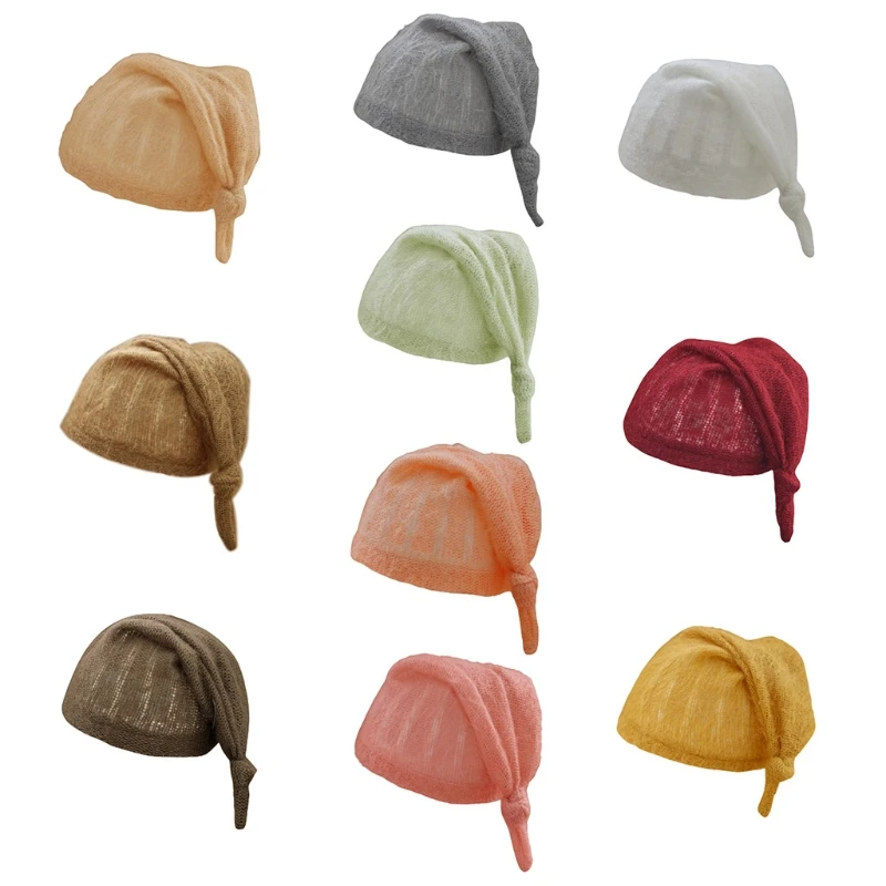 

Реквизит для фотосъемки новорожденных детская мохеровая плетеная шапка для младенцев вязаная крючком шапочка