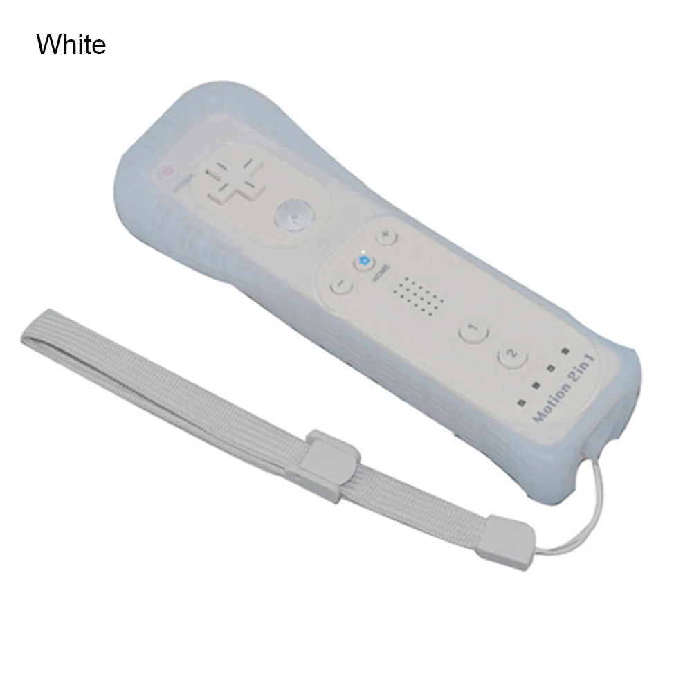 7 Colors 1pcs Built-in Motion Plus Remote Controller for Wii Gamepad With Silicone Case and Hand Strap for wii command images - 6