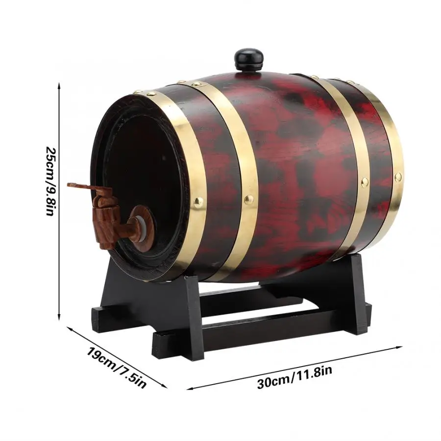 Домашняя пивная бочка из дубового дерева объемом 3 л ведро для винных бочонок