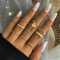vintage metal punk hollow gold stacking ring knuckle rings set boho midi rings for women