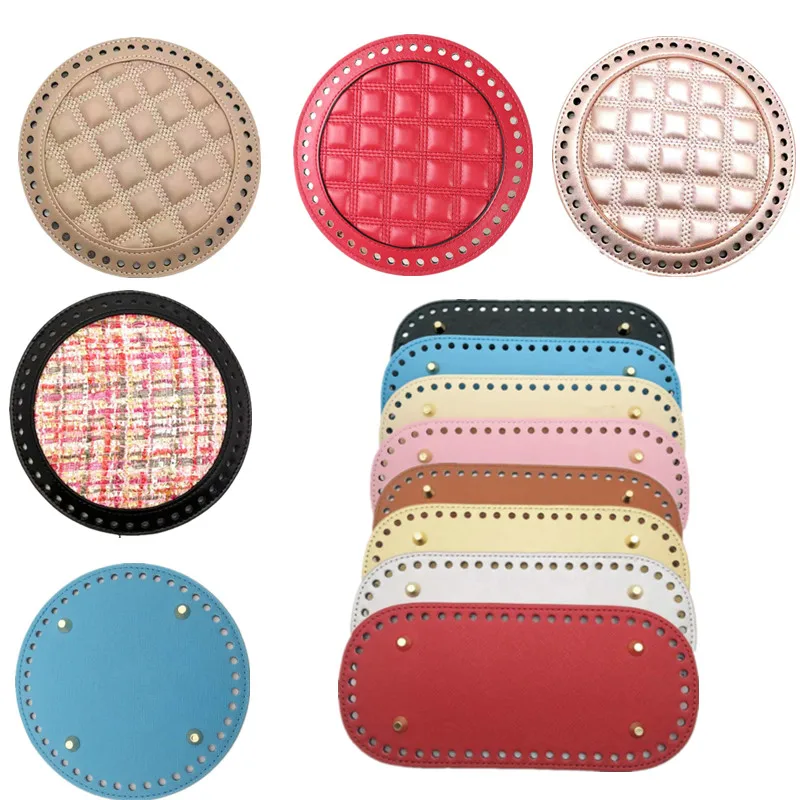 

4Styles Round Bag Bottom Handmade Bag Accessorie With Holes Rivet For Knitting Handbag Women Shoulder Crossbody Chain Bag Parts