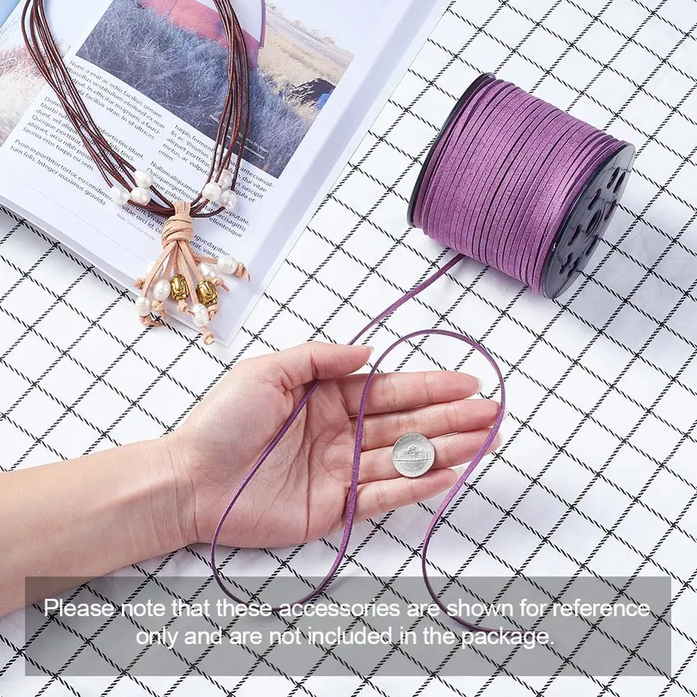 3 мм плоский шнур из искусственной замши для браслетов ожерелий кожаная веревка