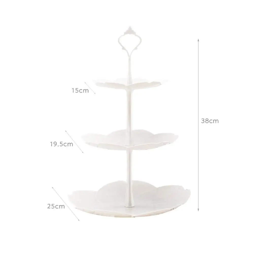 Трехслойная стойка подставка для свадебного торта фрукты тарелка закуски и